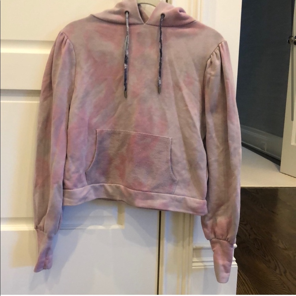 LoveShackFancy Pink Tie-Dye Hoodie Sweater